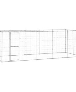 Gabbia Per Cani Da Esterno In Acciaio Zincato Con Tetto 12,1 m²