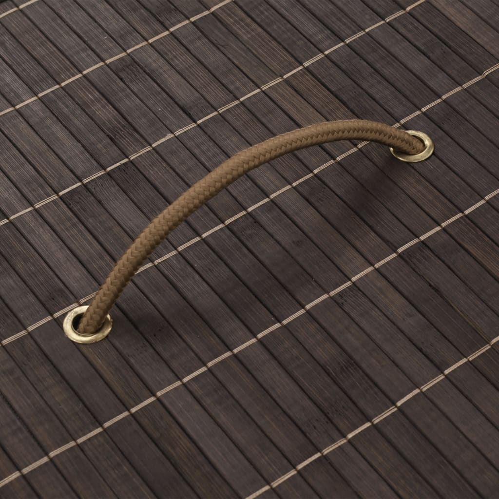 Cesto Portabiancheria In Bambù Ovale Marrone Scuro - Image 4