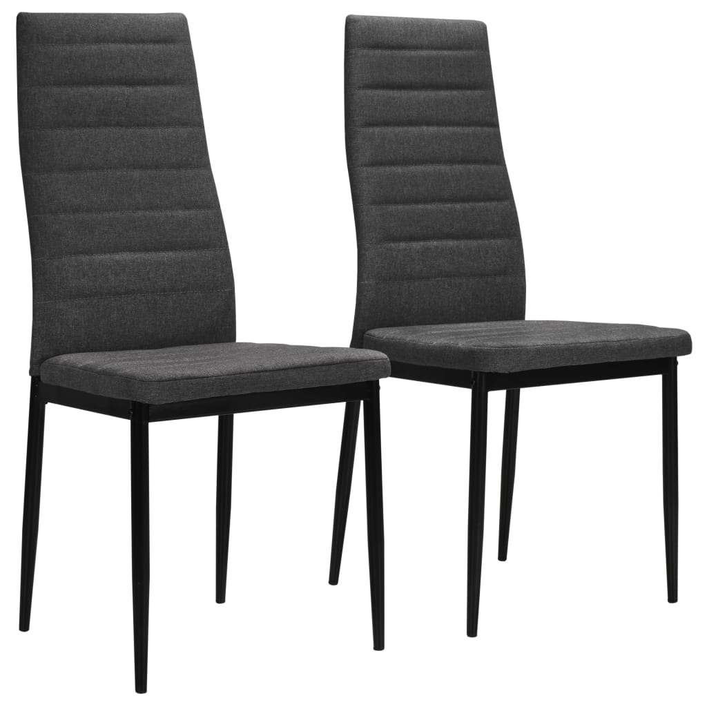 Sedie Da Pranzo 2 Pz Grigio Scuro In Tessuto