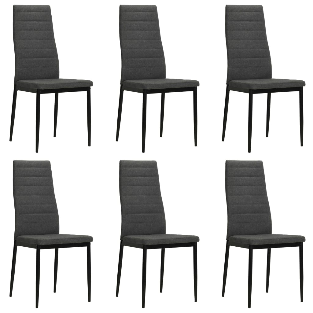 Sedie Da Pranzo 6 Pz Grigio Scuro In Tessuto