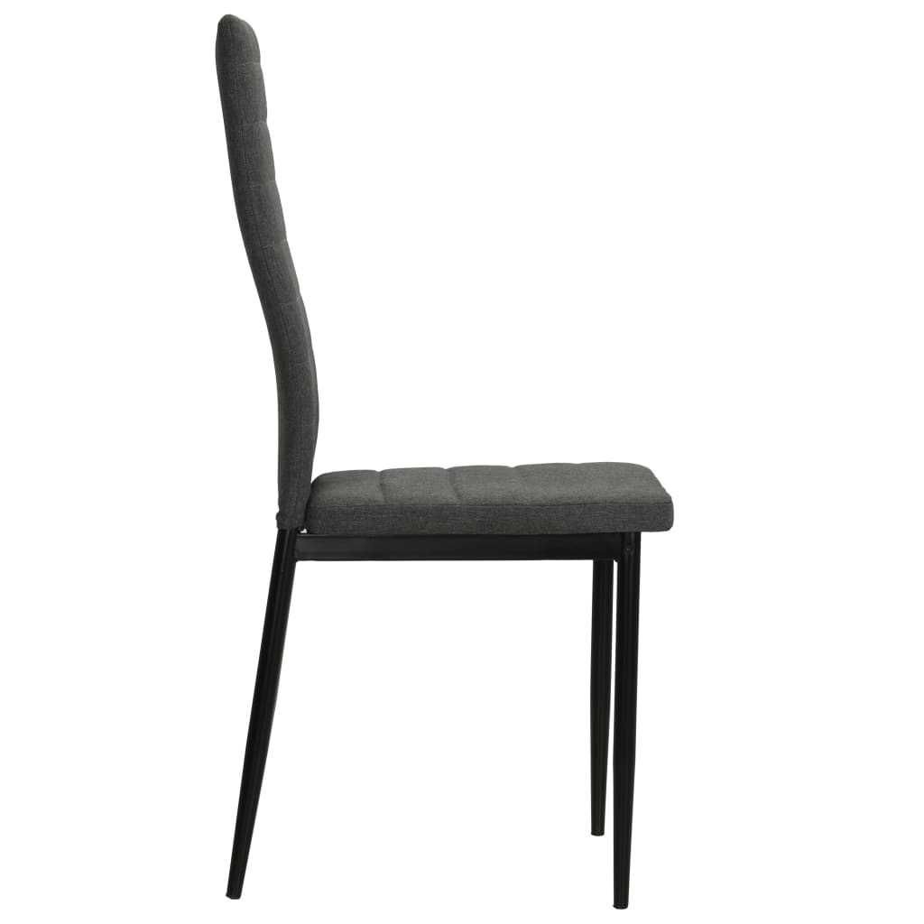Sedie Da Pranzo 6 Pz Grigio Scuro In Tessuto - Image 4
