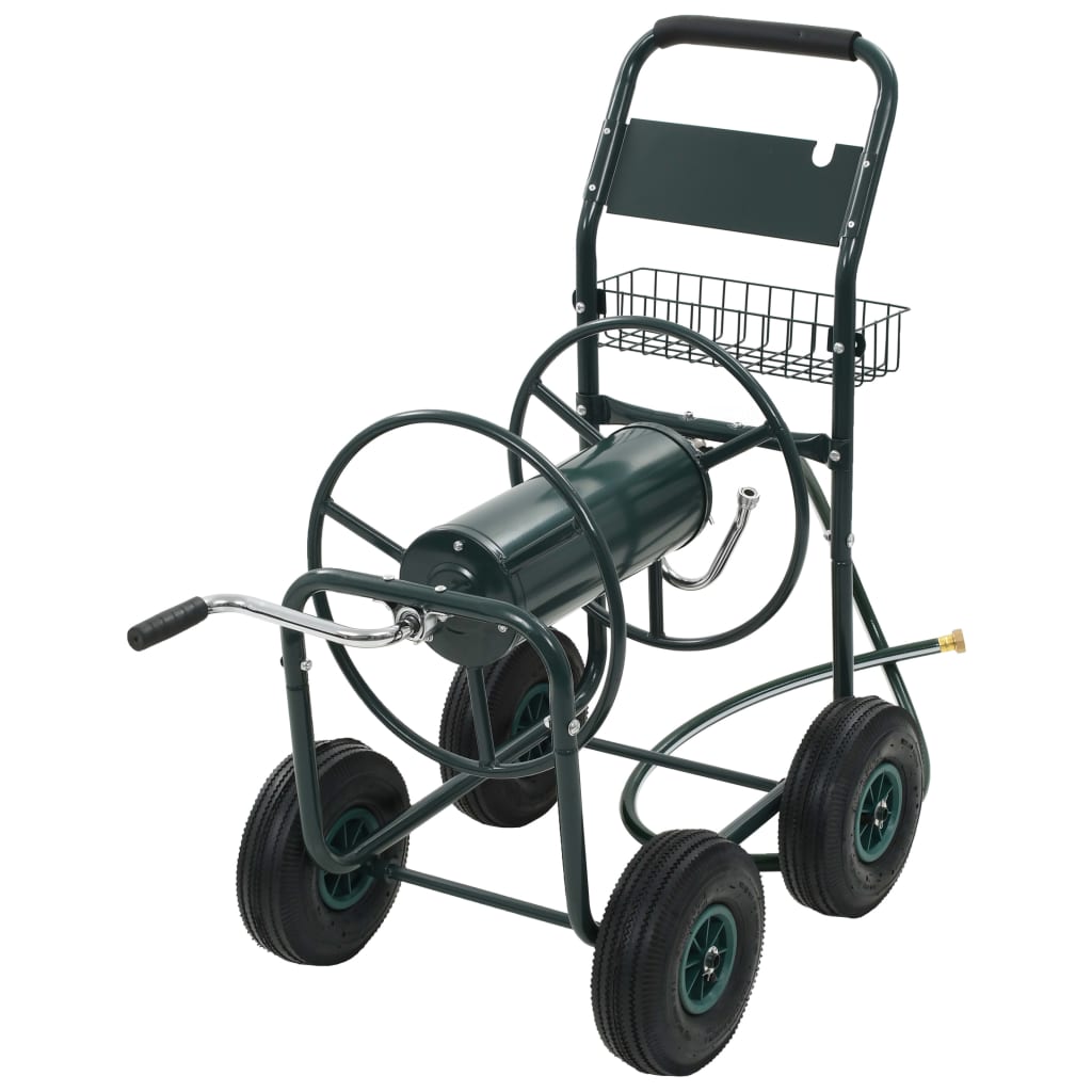 Carrello Avvolgitubi Da Giardino Connettori 1/2" 75 M Acciaio