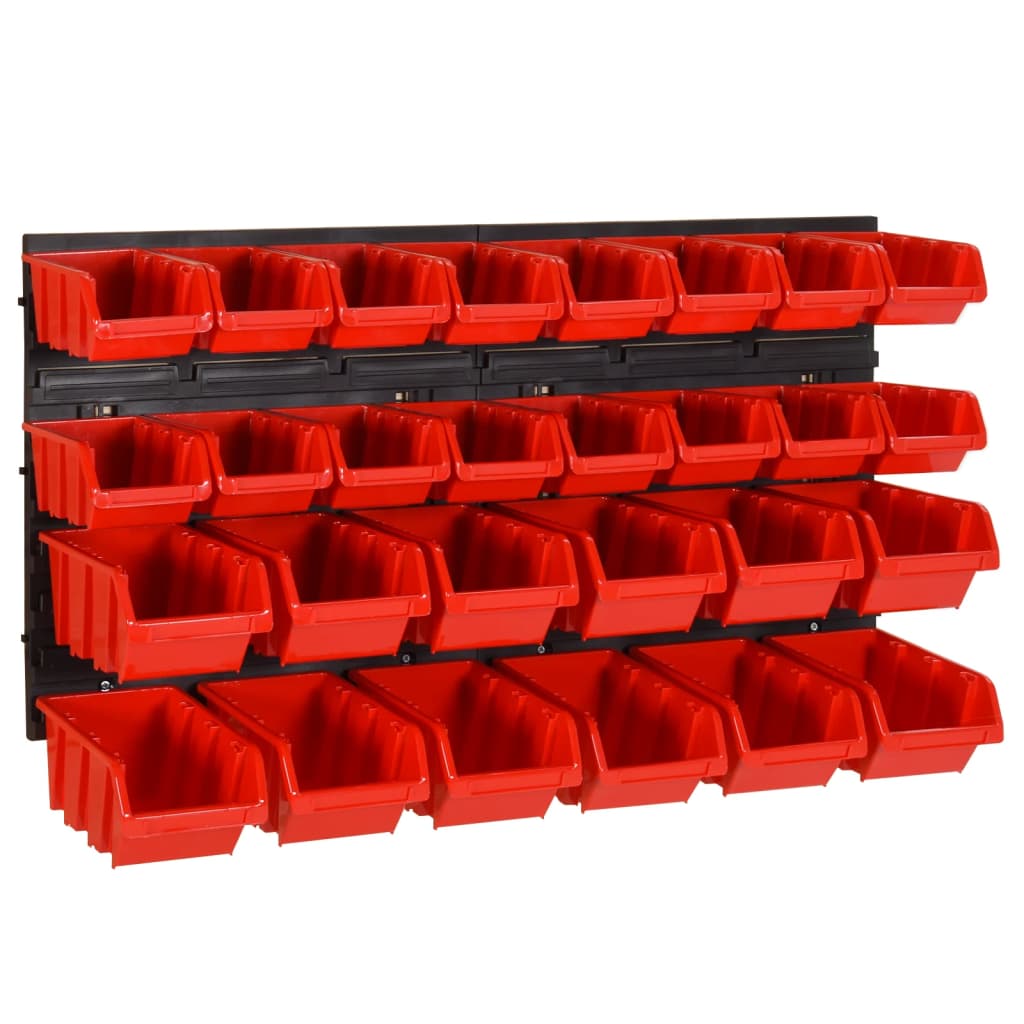 Set Da Officina 30 Pz Rosso E Nero 77x39 Cm In Polipropilene