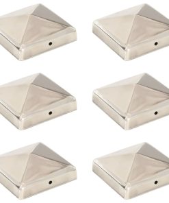 Tappi Per Pali A Piramide 6 Pz In Acciaio Inox 91x91 mm
