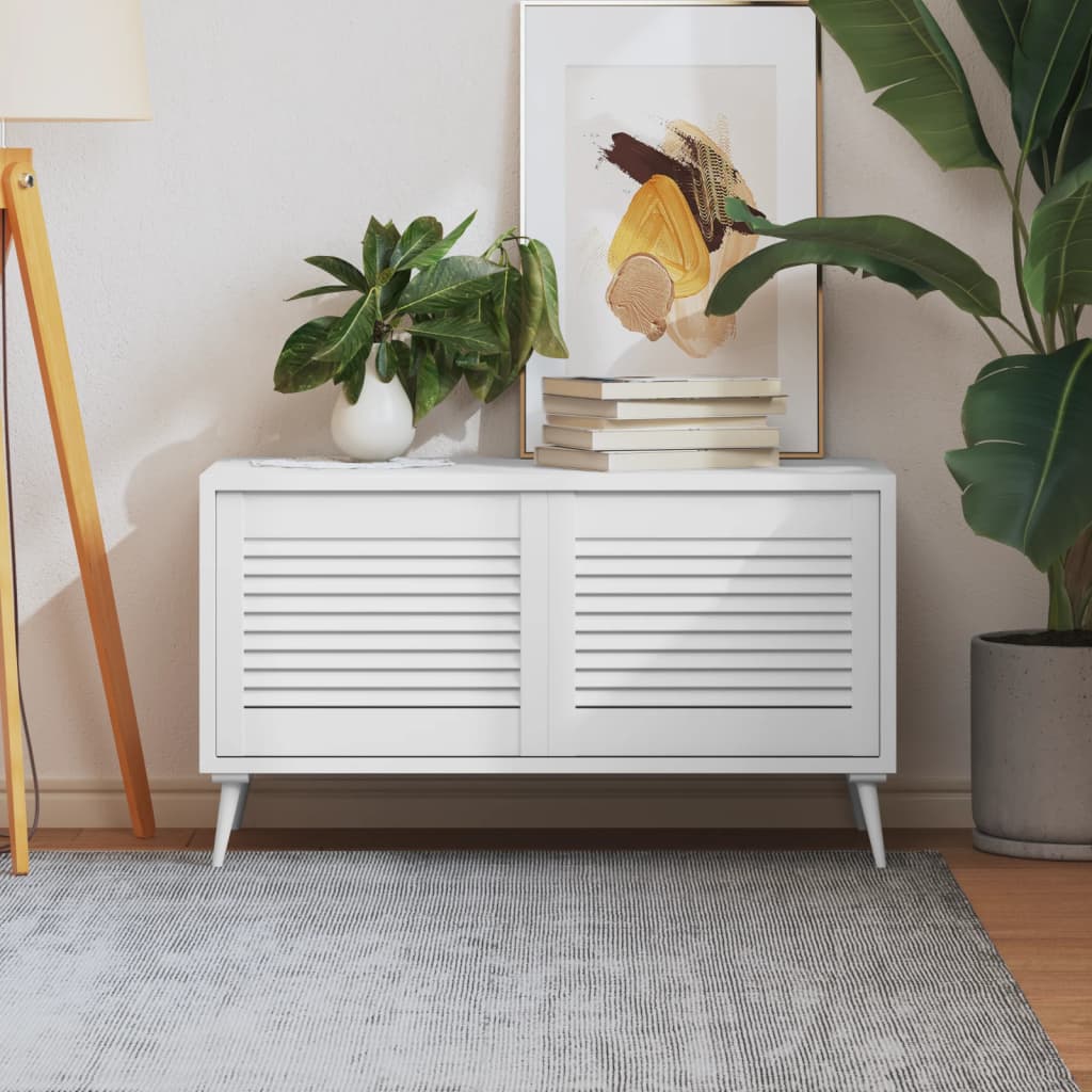 Ante A Lamelle 2 Pz Bianche 39,5x49,4 Cm In Legno Di Pino