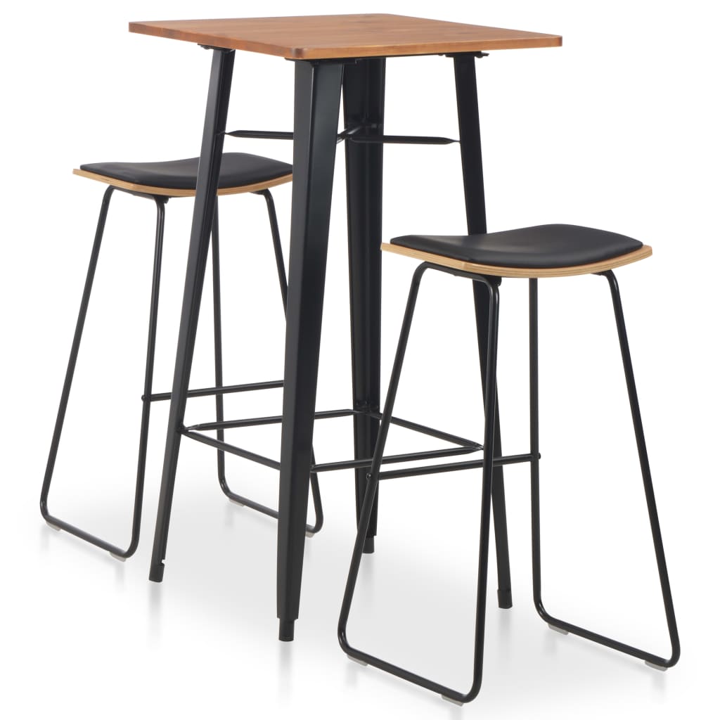 Set Da Bar 3 Pz Acciaio Nero
