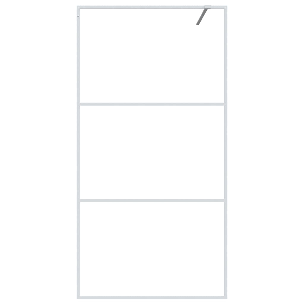 Parete Doccia Walk In Bianca 100x195 Cm Vetro Trasparente Esg - Image 3