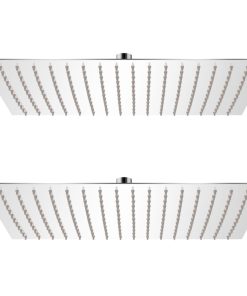 Soffione Per Doccia A Pioggia 2pz Acciaio Inossidabile 30x40cm