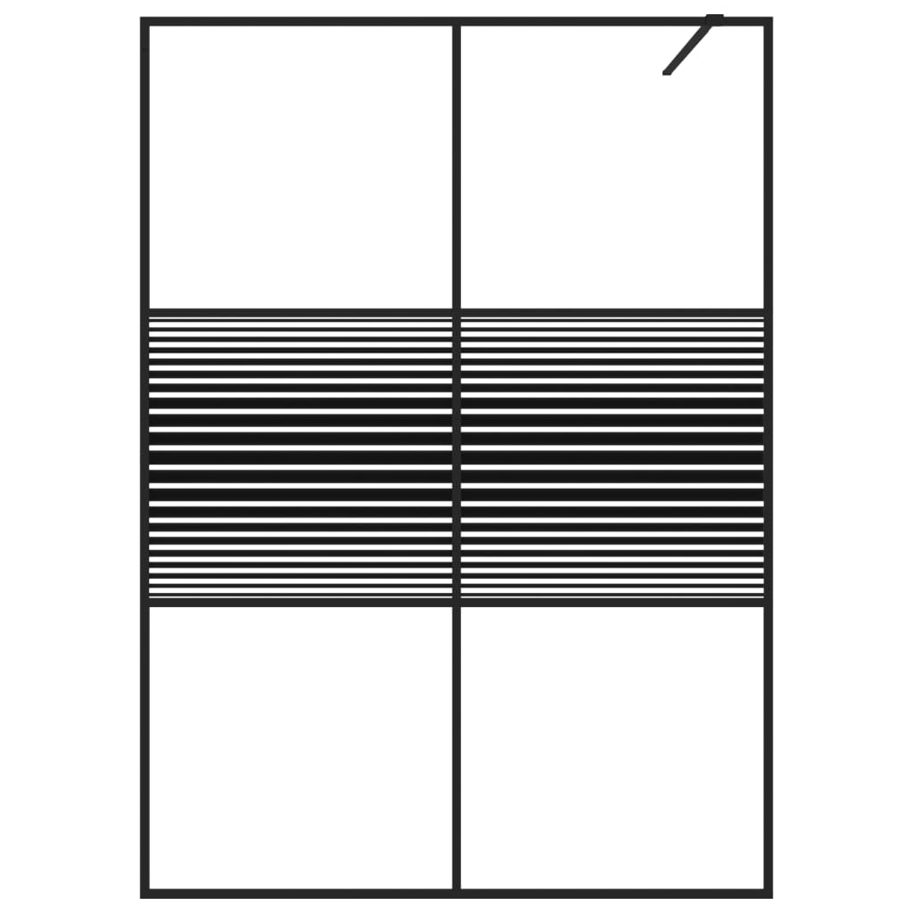 Parete Doccia Walk In Nero 140x195 Cm Vetro Trasparente Esg - Image 3