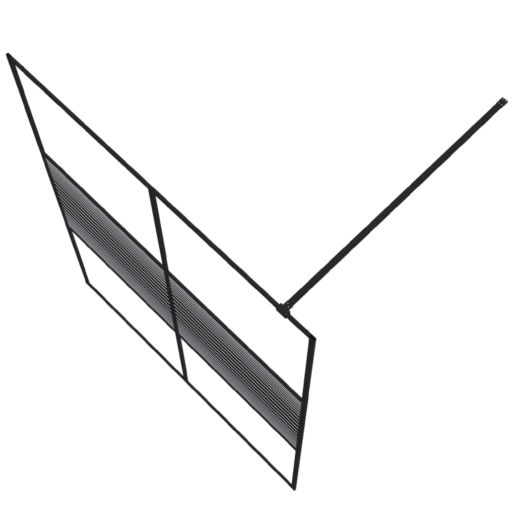 Parete Doccia Walk In Nero 140x195 Cm Vetro Trasparente Esg - Image 5