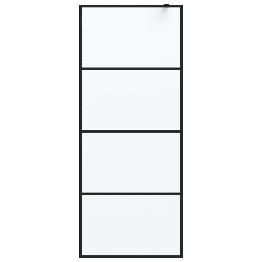 Parete Doccia Walk In Nera 80x195 Cm Vetro Smerigliato Esg - Image 3