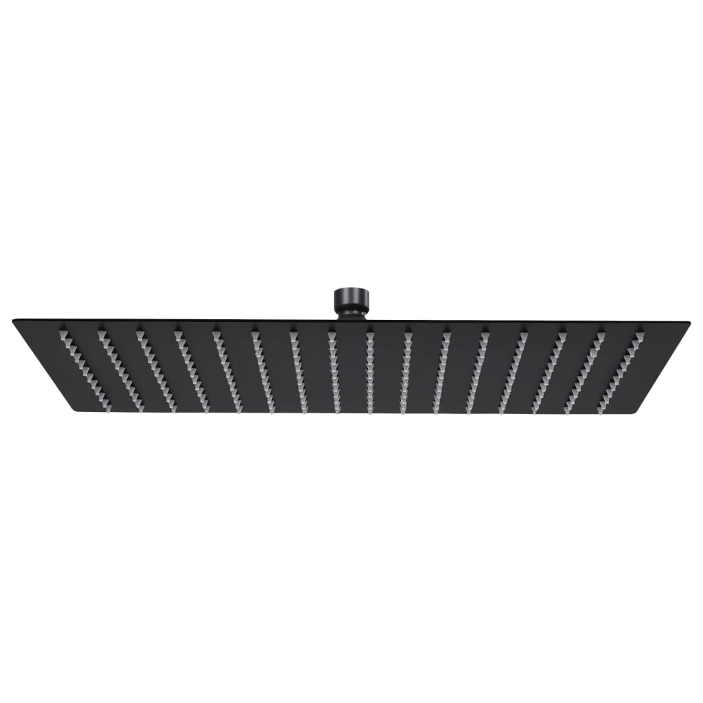 Testa Doccia A Pioggia Acciaio Inox 40x30 Cm Rettangolare Nera