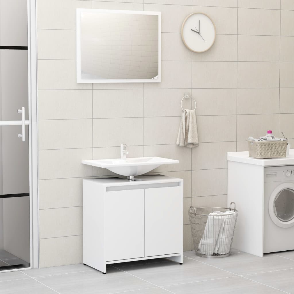 Set Mobili Da Bagno 4 Pz Bianco In Truciolato - Image 3
