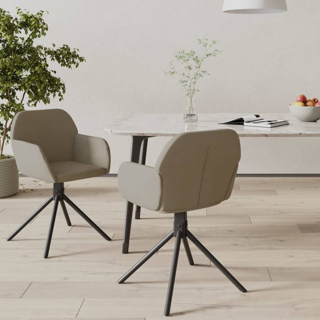 Sedie Da Pranzo Girevoli 2 Pz Grigio Chiaro In Velluto