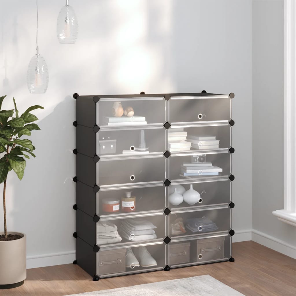Scarpiera Nera 94,5x36,5x106 Cm In pp