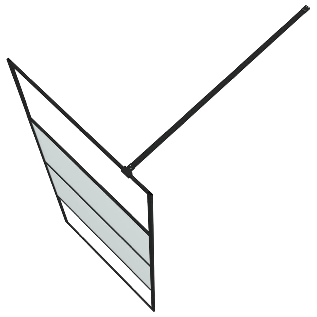 Parete Doccia Walk In Nera 80x195 Cm Vetro Semi Smerigliato Esg - Image 5