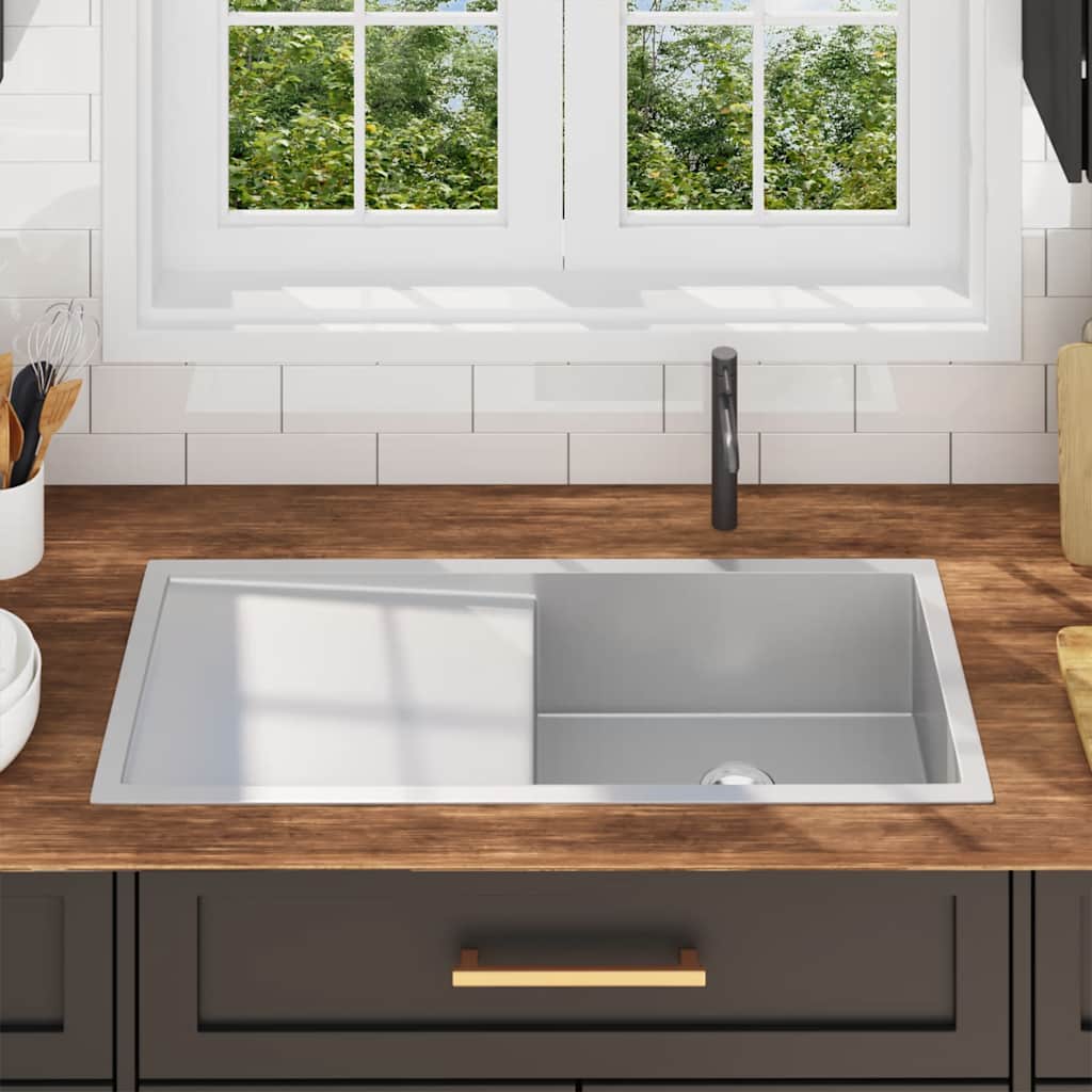 Lavello Da Cucina Lavorato A Mano In Acciaio Inox - Image 3