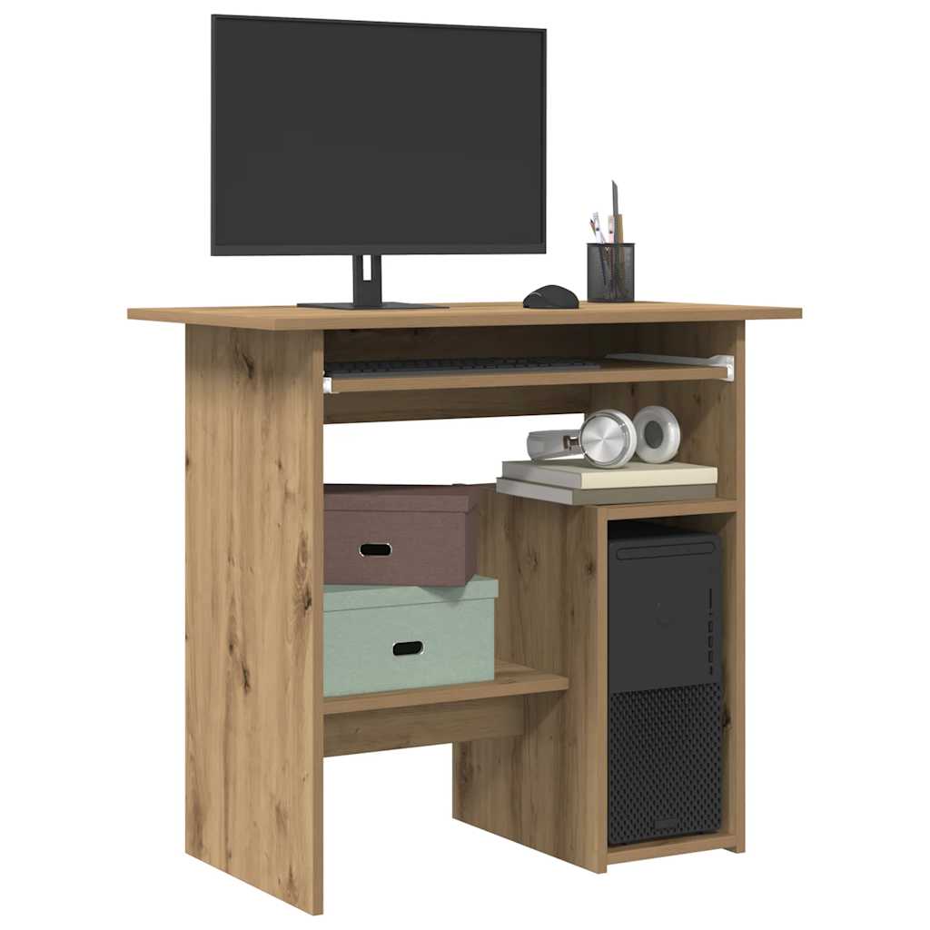 Scrivania Rovere Artigianale 80x45x74 Cm In Legno Multistrato