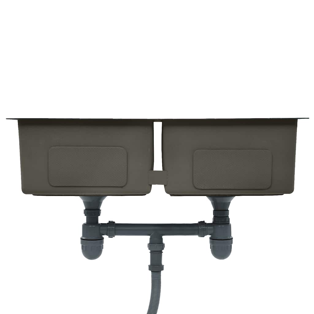 Lavello Da Cucina Lavorato A Mano Nero In Acciaio Inox - Image 5