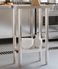 Tavolo Da Lavoro Da Cucina 55x30x85 Cm In Acciaio Inossidabile