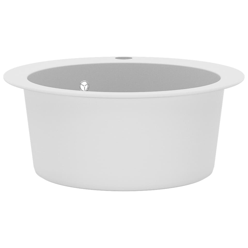 Lavello Da Cucina In Granito Vasca Singola Tonda Bianco - Image 5