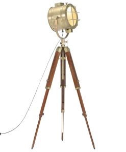 Lampada Da Terra A Treppiede Legno Massello Di Mango 165 cm
