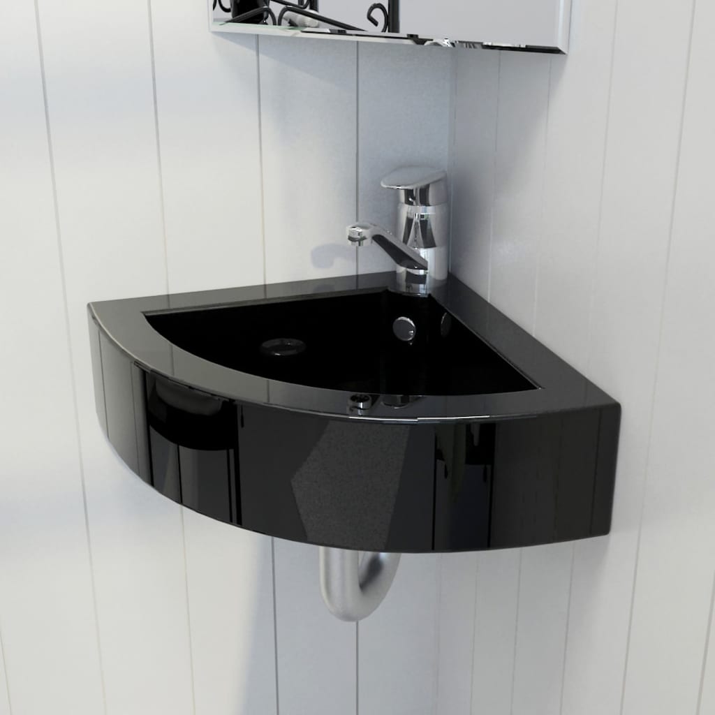 Lavandino Con Troppopieno 45x32x12,5 Cm Nero