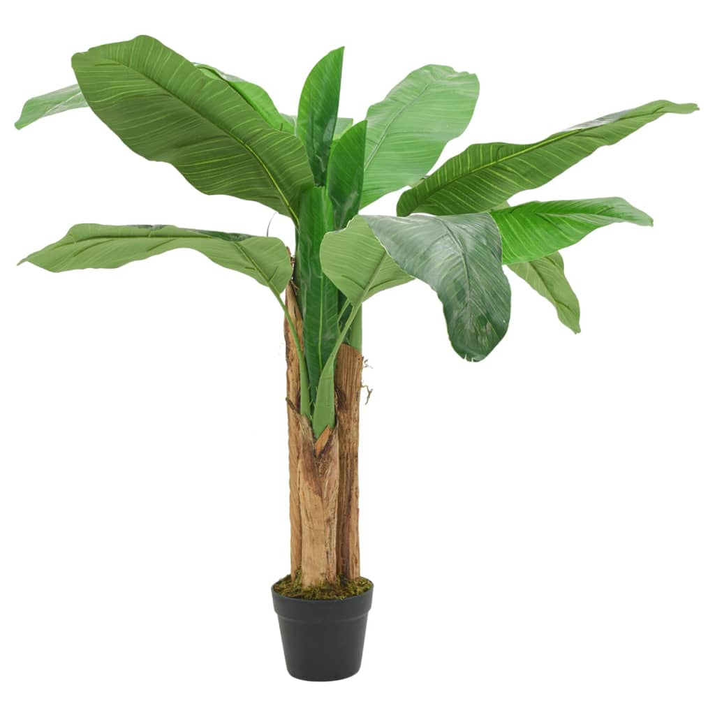 Albero Di Banano Artificiale 9 Foglie 120 Cm Verde