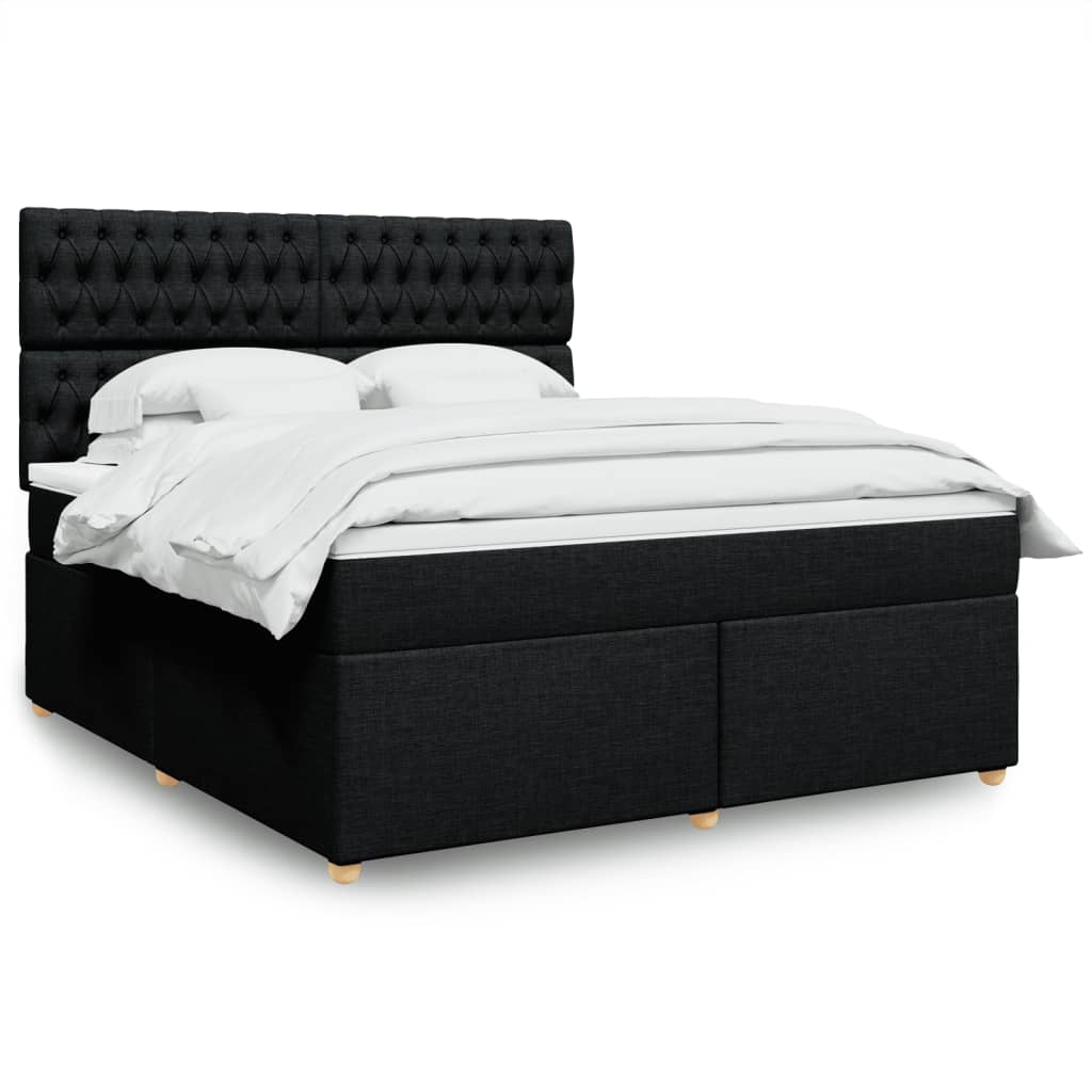 Giroletto A Molle Con Materasso Nero 180x200 Cm In Tessuto