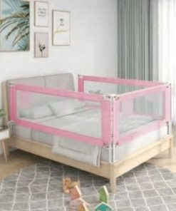 vidaXL Kleinkind-Bettschutzgitter Rosa 140x25 cm Stoff