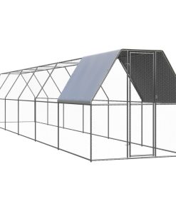 vidaXL Outdoor-Hühnerkäfig 2x12x2 m Verzinkter Stahl
