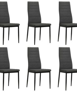 vidaXL Esszimmerstühle 6 Stk. Dunkelgrau Stoff