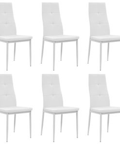 vidaXL Esszimmerstühle 6 Stk. Kunstleder Weiß