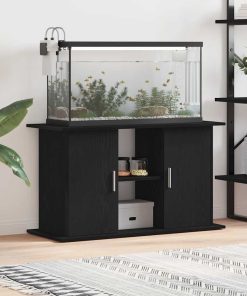 vidaXL Soporte para acuario de madera de roble negro 101x41x58 cm