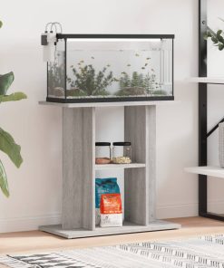 vidaXL Soporte para acuario madera ingeniería gris Sonoma 60x30x60 cm
