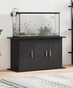 vidaXL Soporte para acuario de madera de roble negro 101x41x58 cm
