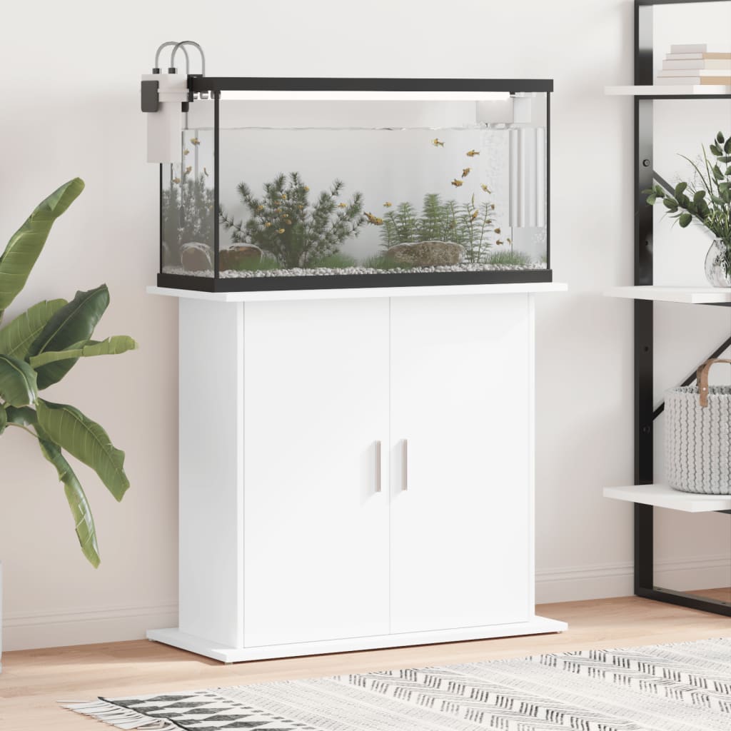 vidaXL Soporte para acuario madera de ingeniería blanco 81x36x73 cm
