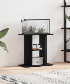 vidaXL Soporte para acuario de madera de roble negro 60x30x60 cm