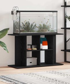vidaXL Soporte para acuario de madera de roble negro 100x40x60 cm