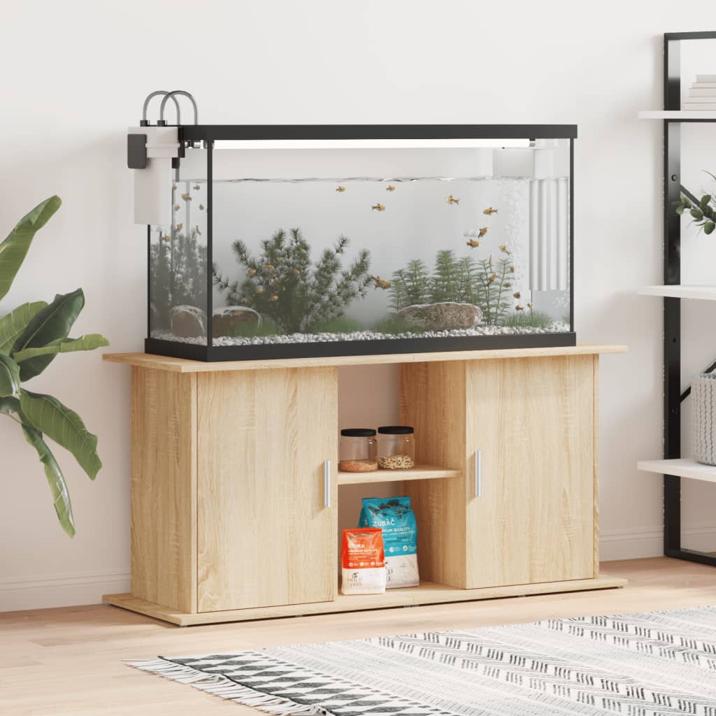 vidaXL Soporte de acuario madera ingeniería roble Sonoma 121x41x58 cm