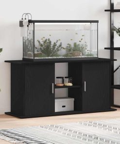 vidaXL Soporte para acuario de madera de roble negro 121x41x58 cm