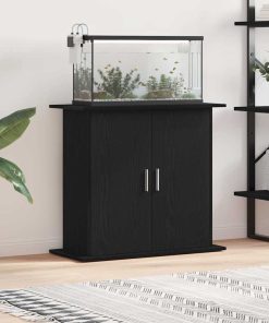vidaXL Soporte para acuario de madera de roble negro 81x36x73 cm