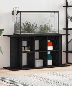 vidaXL Soporte para acuario de madera de roble negro 120x40x60 cm