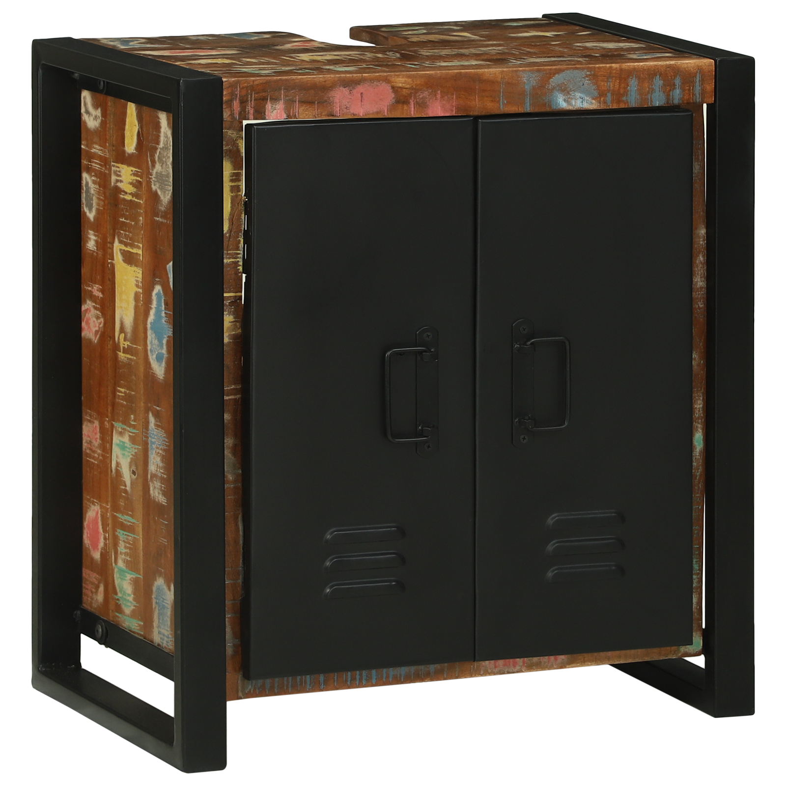 vidaXL Waschbeckenunterschrank 55x35x60 cm Massivholz Recycelt
