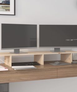 vidaXL Monitorständer 100x27x15 cm Massivholz Kiefer