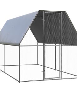 vidaXL Outdoor-Hühnerkäfig 2x4x2 m Verzinkter Stahl