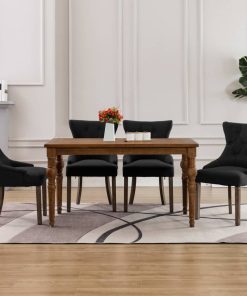 vidaXL Esszimmerstühle 4 Stk. Schwarz Stoff