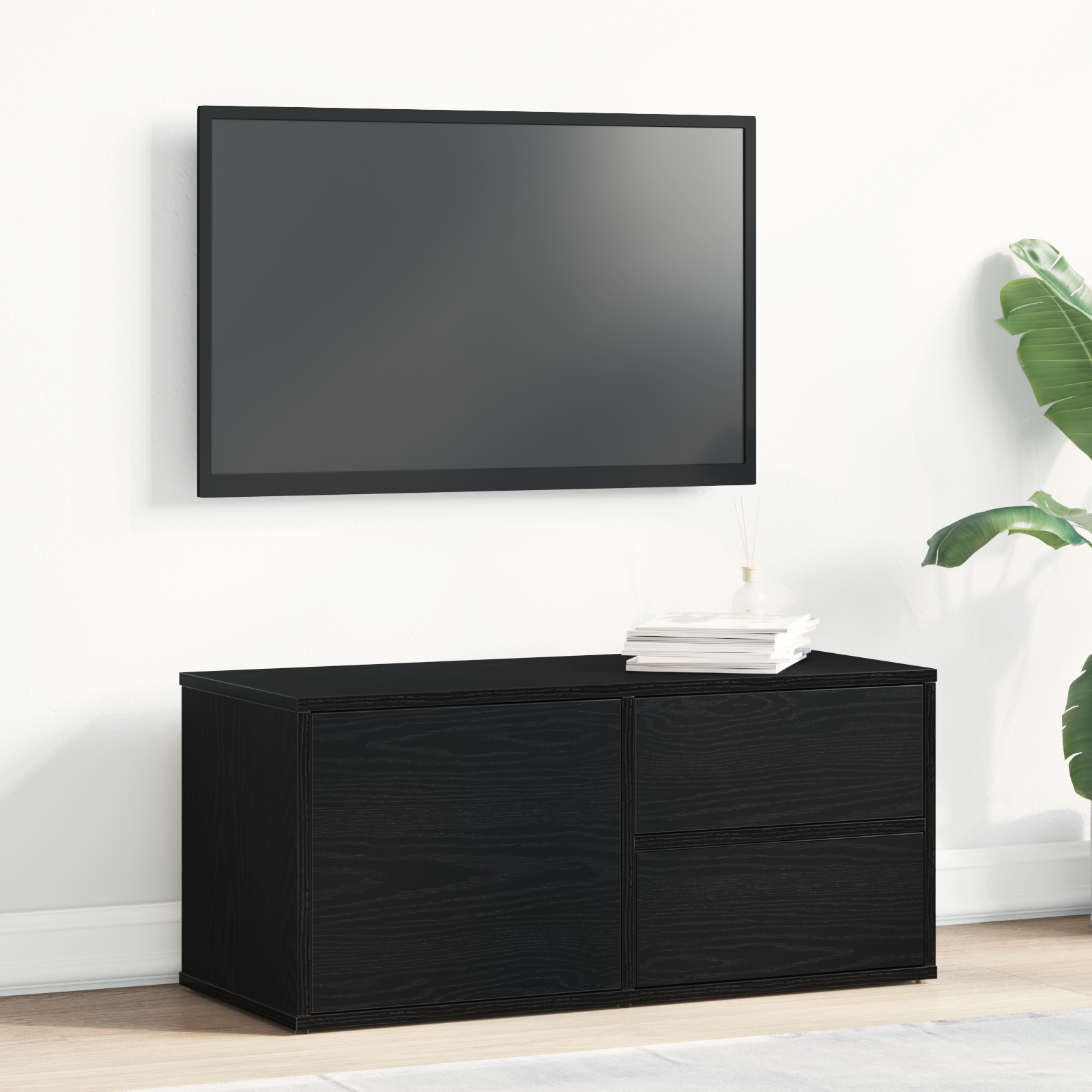 Mueble de TV de Roble Artesanal vidaXL 80x34x35,5 cm en Madera