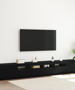 Mueble para TV vidaXL con luces LED Negro Roble 260x35x40 cm de madera