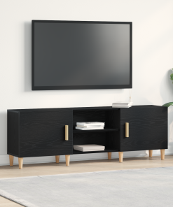 Soporte de TV vidaXL - Roble Negro, 150x30x50 cm, Hecho de Madera Elaborada